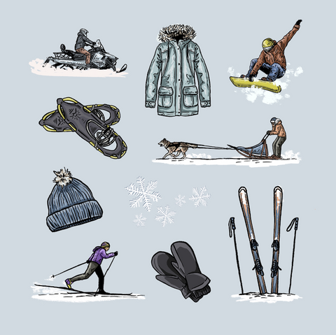 Winter Items Digital Art Print