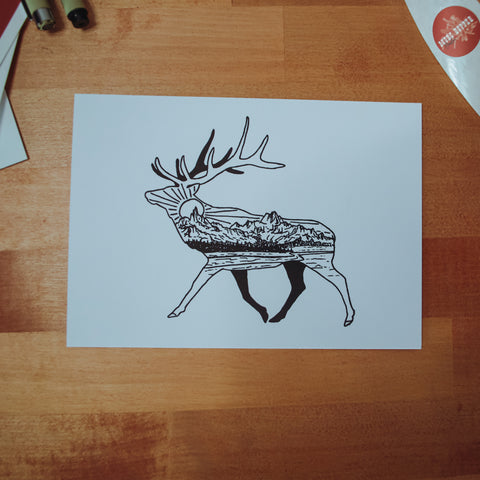 Mountain Elk Digital Art Print