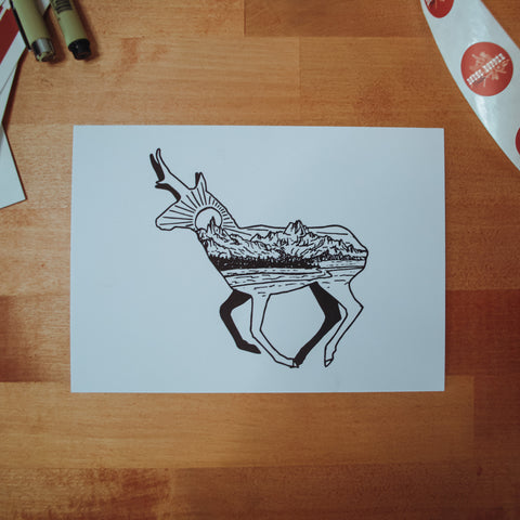 Mountain Pronghorn  Digital Art Print