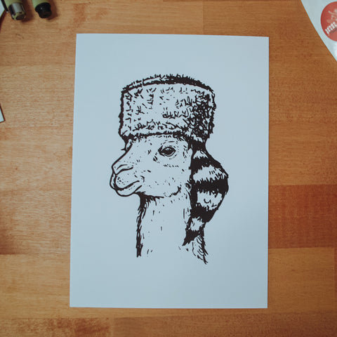 Llama Digital Art Print