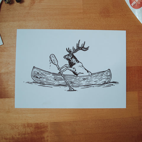 Canoe Elk Digital Art Print