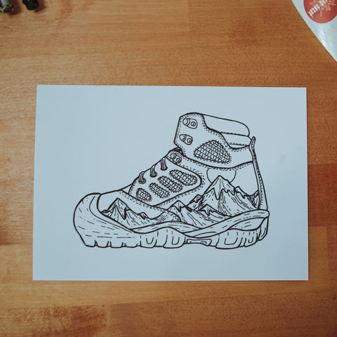 Hiking Boot Digtial Art Print
