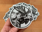 B&W Moose Sticker