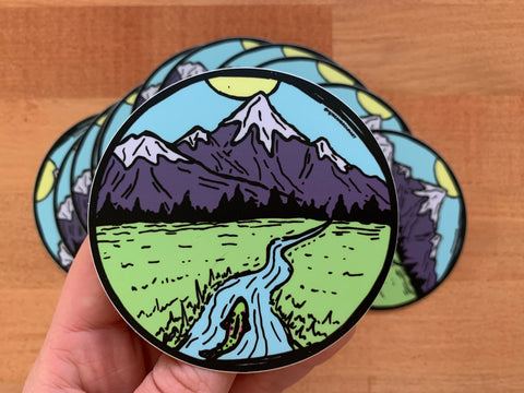 Mountain Stream Sticker