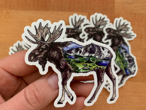 Snowy Range Moose Sticker