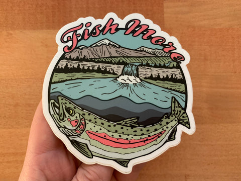 Fish More Rainbow Trout Sticker (No Restock)