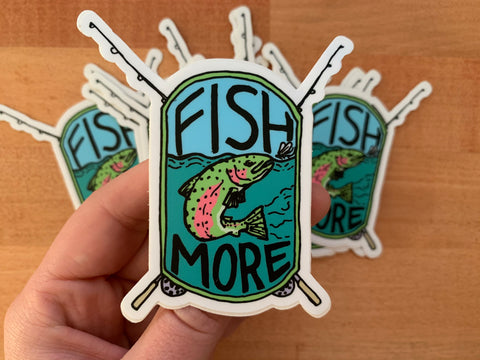 Fish More Badge Sticker