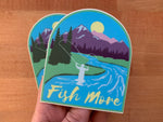 Fish More Simple Shape Badge Sticker (No Restock)