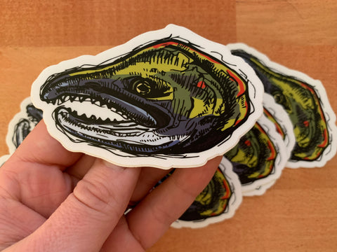 Salmon Head Sticker