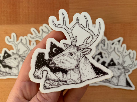 B&W Arrowhead Deer Sticker (No Restock)