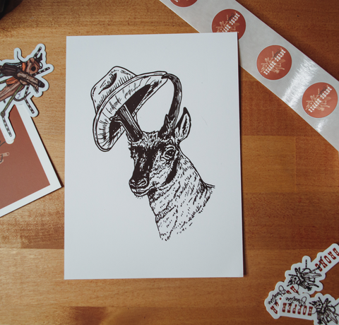 Pronghorn Cowboy Digital Art Print